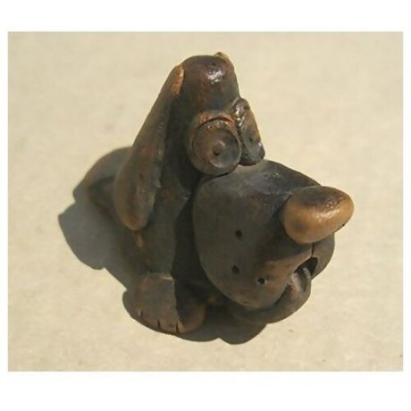SM03 Свистулька маленькая Собака, обварная, Керамика Щипановых