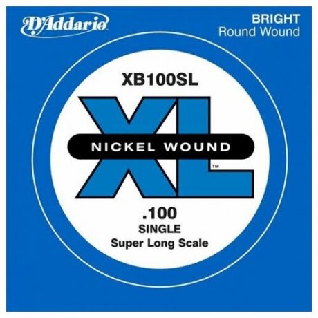 XB100SL Nickel Wound Отдельная струна для бас-гитары, никелированная, .100, Super Long, D