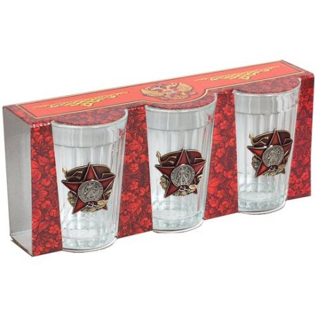 Граненые стаканы Подарочный набор стаканов "Красная Армия