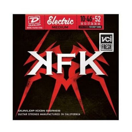 KKN1052 Kerry King Icon Комплект струн для электрогитары, никелир, 10-46 (52), с доп.струной, Dunlop