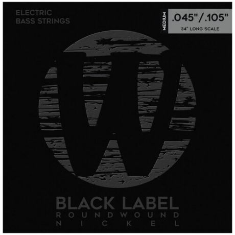 Warwick 41200 M4 струны для бас-гитары, Black Label, 45-105, никель