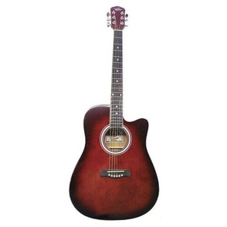 Oscar Schmidt OD45CRDBPAK акустическая гитара Dreadnought с аксессуарами, цвет красный бёрст
