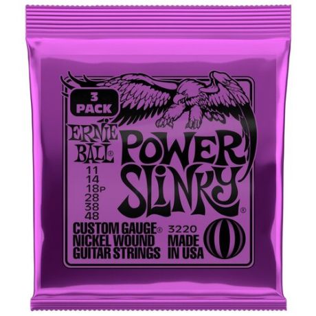 ERNIE BALL 3220 набор из 3х комплектов для эл. гитары Nickel Wound Power Slinky (11-48)