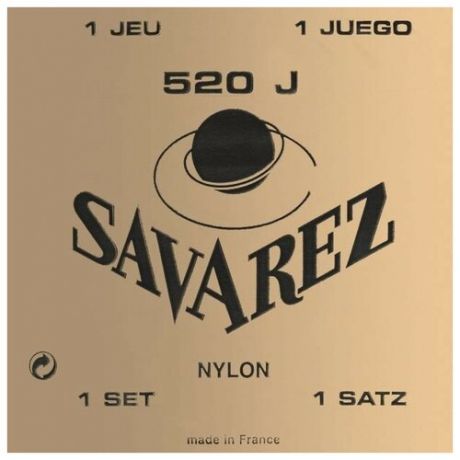 Savarez 520J Traditional Yellow very high tension струны для классической гитары, нейлон