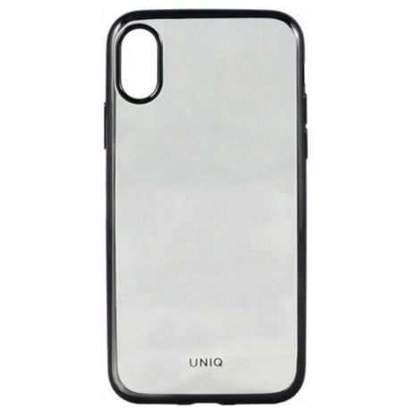 Силиконовый чехол-накладка для iPhone X/XS Uniq Glacier Glitz, прозрачный/чёрный (IPXHYB-GLCZBLK)