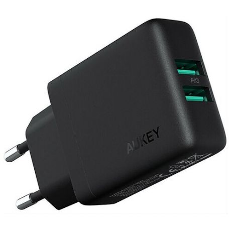 Сетевое зарядное устройство Aukey Dual-Port USB Wall Charger чёрное (PA-U50)