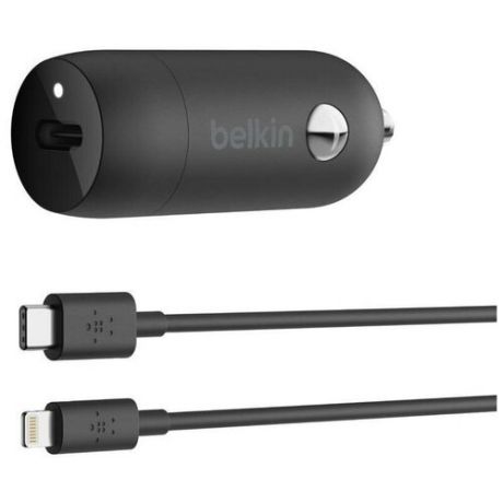 Зарядное устройство Belkin USB-C 20W + кабель Type-C - Lightning Black CCA003bt04BK