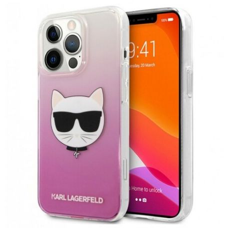 Чехол CG-MOBILE Lagerfeld PC/TPU CHOUPETTE HEAD для iPhone 13 Pro Max, розовый