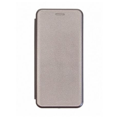 Чехол книжка с магнитом для Samsung A8 Plus (2018) (темно-серый)