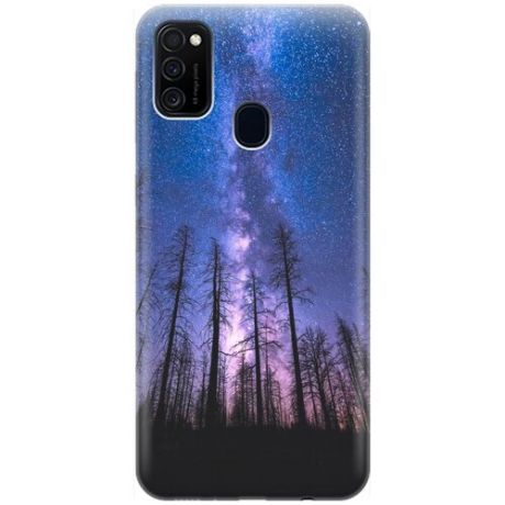 RE:PA Накладка Transparent для Samsung Galaxy M21 / M30s с принтом "Ночной лес и звездное небо"