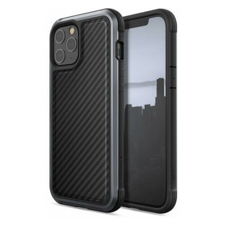 Чехол X-doria Defense Lux для Apple iPhone 12 pro max (Black Carbon, металлический)