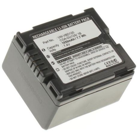 Аккумуляторная батарея iBatt 1050mAh для Panasonic PV-GS180, PV-GS250, PV-GS31, NV-GS21, NV-GS44, PV-GS200, PV-GS400, DZ-MV580E, DZ-MV550E