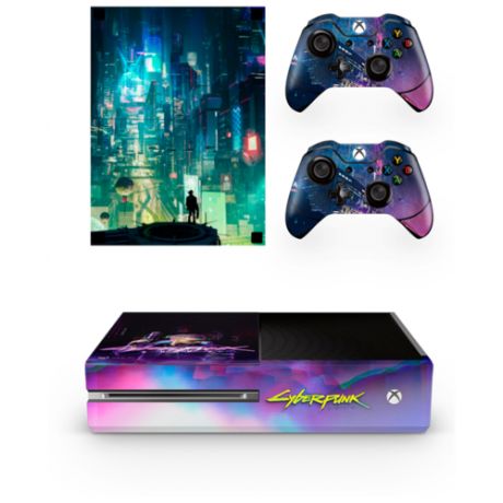 Набор наклеек Киберпанк (Cyberpunk 2077) для приставки Xbox One