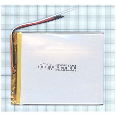 Аккумулятор Li-Pol (батарея) 3*85*100мм 3pin 3.7V/3500mAh