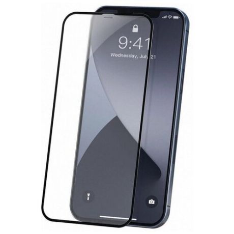Защитное стекло для (iPhone 12 Mini) Толстое стекло / Олеофобное / Закаленное/ Противоударное / Полноэкранное, Full Glue (Черная Рамка)