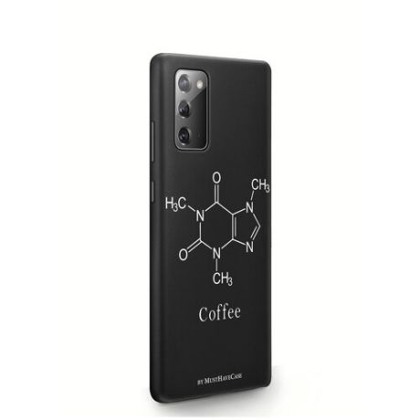 Черный силиконовый чехол MustHaveCase для Samsung Galaxy Note 20 Молекула кофе для Самсунг Галакси Ноут 20 Противоударный