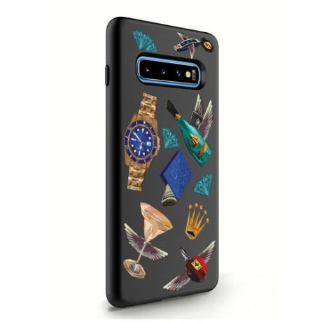 Черный силиконовый чехол MustHaveCase для Samsung Galaxy S10 Plus Luxury lifestyle для Самсунг Галакси С10 Плюс Противоударный