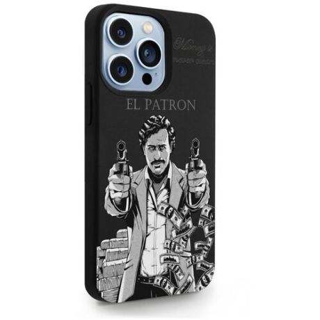 Черный силиконовый чехол MustHaveCase для iPhone 13 Pro El Patron Pablo Escobar/ Пабло Эскобар для Айфон 13 Про Противоударный