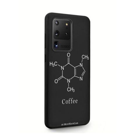 Черный силиконовый чехол MustHaveCase для Samsung Galaxy S20 Ultra Молекула кофе для Самсунг Галакси C20 Ультра Противоударный