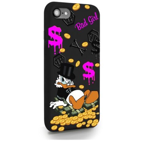 Черный силиконовый чехол MustHaveCase для iPhone 7/8/SE2020 Богатая Утка Bad Girl для Айфон 7/8/СЕ2020 Противоударный