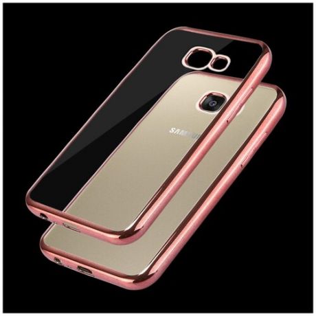 Силиконовый чехол для Samsung Galaxy A3 2017 c окантовкой розовая