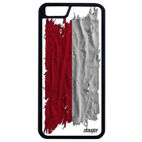 Новый чехол на мобильный // Apple iphone 6S Plus // "Флаг Франции на ткани" Дизайн Государственный, Utaupia, белый