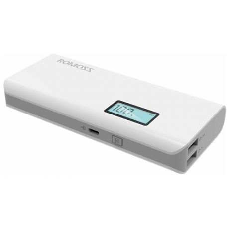 Внешний аккумулятор ROMOSS Solo 5 Plus 10000 мАч, 1xUSB 5V/2.4А, 1xUSB 5V/1A Белый PH50-464-01