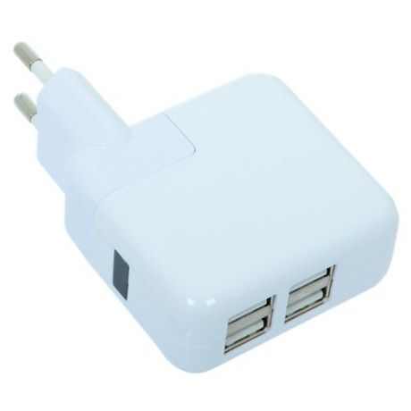 Зарядное устроиство USB от сети питания 220В Gmini GM-WC-184-4USB с 4 USB портами, белый