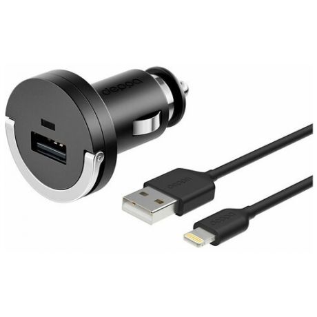 Автомобильное зарядное устройство DEPPA ULTRA USB 1А для Apple Lightning 8-pin, черный