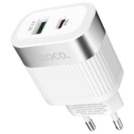 Зарядное устройство Hoco C58A Prominent PD + QC3.0 White
