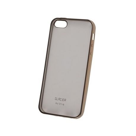 Пластиковый чехол-накладка для iPhone 5/5S/SE Uniq Glacier Frost, прозрачный/gold (IPSEHYB-GLCFGLD)