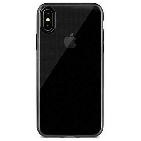 Силиконовый чехол-накладка для iPhone X/XS Uniq Glacier Frost, прозрачный/черный (IPXHYB-GLCFBLK)