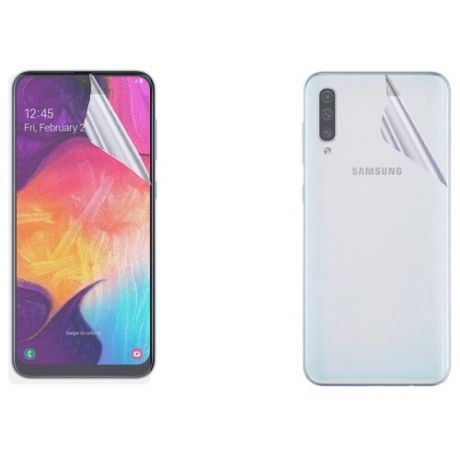 Гидрогелевая защитная пленка на экран и заднюю крышку для Samsung Galaxy A50S / Противоударная бронированя пленка для Самсунг Галакси А50С с эффектом самовосстановления