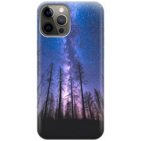RE:PA Накладка Transparent для Apple iPhone 12 Pro Max с принтом "Ночной лес и звездное небо"