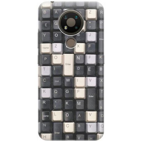 RE:PA Накладка Transparent для Nokia 3.4 с принтом "Черно-белые клавиши"