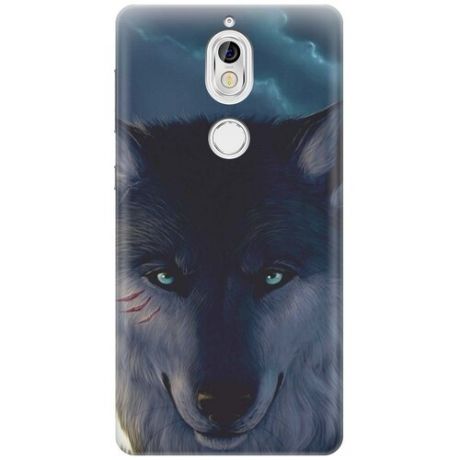 RE:PA Накладка Transparent для Nokia 7 с принтом "Взгляд волка"