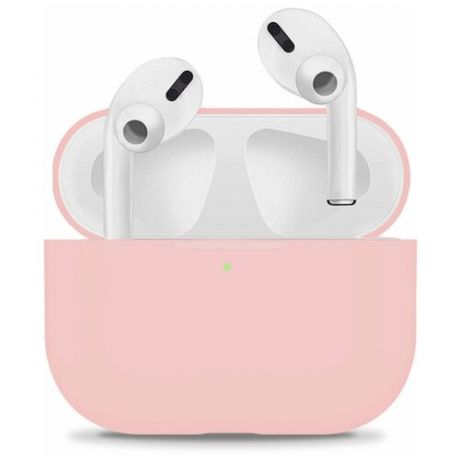 Ультратонкий чехол для Apple AirPods Pro / Силиконовый кейс для Эпл Аирподс Про / Матовый чехол из гибкого силикона (Pink)