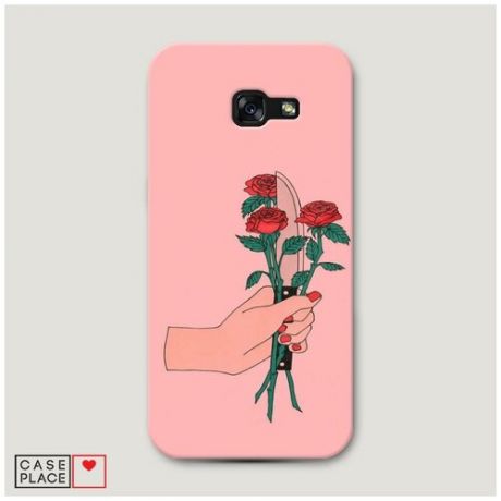 Чехол Пластиковый Samsung Galaxy A5 2017 Розы и нож