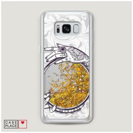 Чехол Жидкий с блестками Samsung Galaxy S8 Plus Прозрачное зеркало