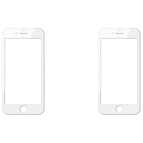 Защитное стекло для iPhone 7/8 комплект 2 шт. (Белая рамка)