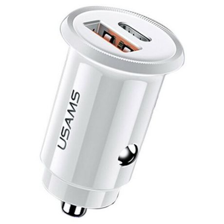 USAMS US-CC086 C12 QC4.0+PD3.0 Fast Charging Car Charger white