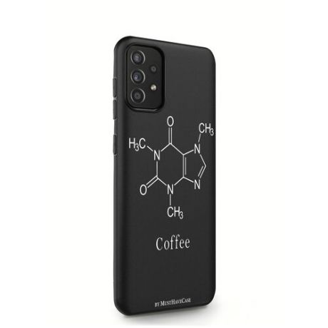 Черный силиконовый чехол MustHaveCase для Samsung Galaxy A52 Молекула кофе для Самсунг Галакси А52 Противоударный