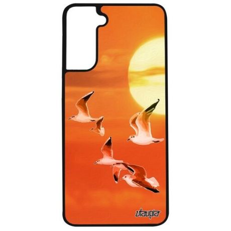 Противоударный чехол на мобильный // Galaxy S21 // "Чайки" Моевка Море, Utaupia, оранжевый