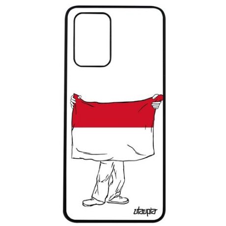 Защитный чехол на мобильный // Xiaomi Poco M3 // "Флаг Гвинеи Бисау с руками" Дизайн Путешествие, Utaupia, белый