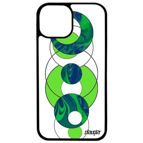 Модный чехол на мобильный // iPhone 13 // "Круги" Рисунок Узор, Utaupia, фуксия