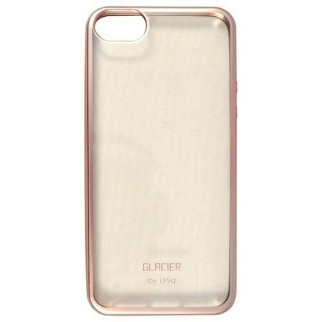Пластиковый чехол-накладка для iPhone 5/5S/SE Uniq Glacier Frost, прозрачный/rose gold (IPSEHYB-GLCFRGD)