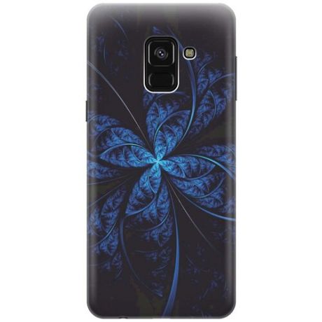 RE:PAЧехол - накладка ArtColor для Samsung Galaxy A8+ (2018) с принтом "Темно-синяя абстракция"