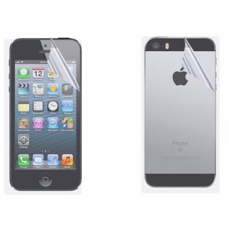 Гидрогелевая защитная пленка на экран и заднюю крышку для Apple iPhone 5 / Противоударная бронированя пленка для Эпл Айфон 5 с эффектом самовосстановления