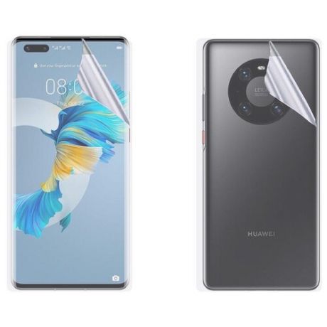 Гидрогелевая защитная пленка на экран и заднюю крышку для Huawei Mate 40 pro / Противоударная бронированя пленка для Хуавэй Мэйт 40 Про с эффектом самовосстановления