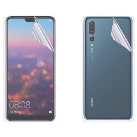 Гидрогелевая защитная пленка на экран и заднюю крышку для Huawei P20 Pro / Противоударная бронированя пленка для Хуавэй П20 Про с эффектом самовосстановления